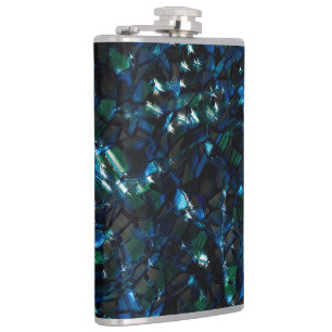 Seltsames Mosaik über dunklem Hintergrund und hell Flachmann