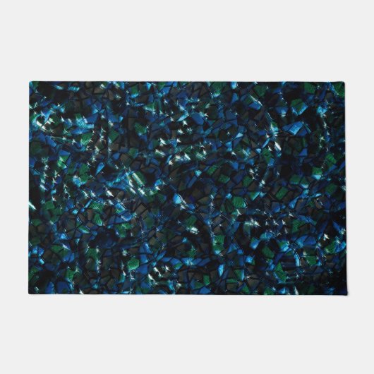 Seltsames Mosaik über dunklem Hintergrund und hell Fußmatte (Vorderseite)