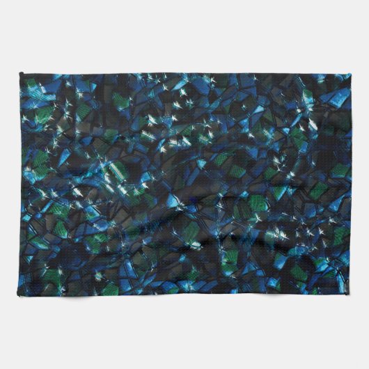 Seltsames Mosaik über dunklem Hintergrund und hell Geschirrtuch (Horizontal)