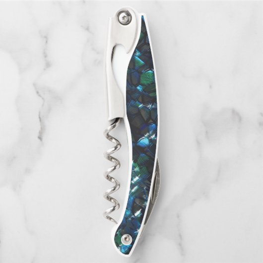 Seltsames Mosaik über dunklem Hintergrund und hell Kellnermesser (Vorderseite)