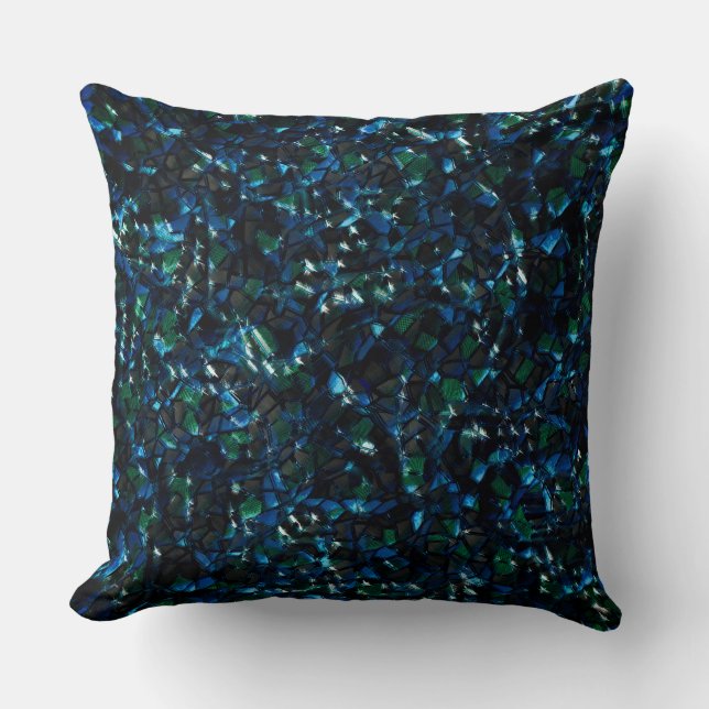 Seltsames Mosaik über dunklem Hintergrund und hell Kissen (Vorderseite)