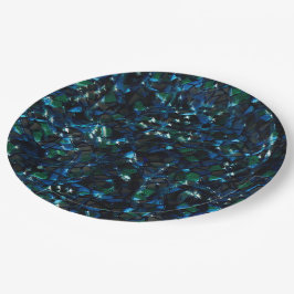 Seltsames Mosaik über dunklem Hintergrund und hell Pappteller