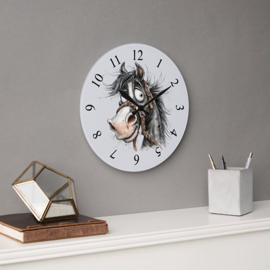 seltsames Pferd Große Wanduhr (Büro)