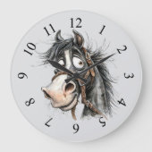 seltsames Pferd Große Wanduhr (Vorderseite)