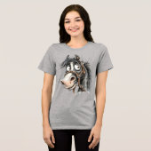 seltsames Pferd Tri-Blend Shirt (Vorderseite voll)