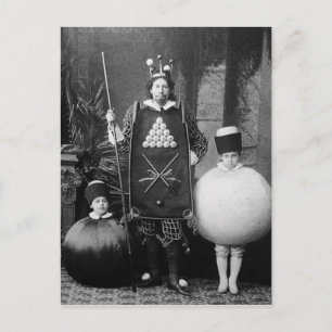 Seltsames Vintages Viktorianisches Kostüm Party Po Postkarte