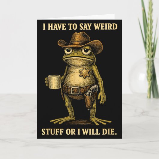 Seltsames Zeug sagen oder lustiger Frosch-Cowboy s Karte (Vorderseite)