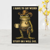 Seltsames Zeug sagen oder lustiger Frosch-Cowboy s Karte (Gelbe Blume)