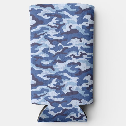 Seltzer Can Cooler-Blue-Camouflage Selters Dosenkühler (Vorderseite)