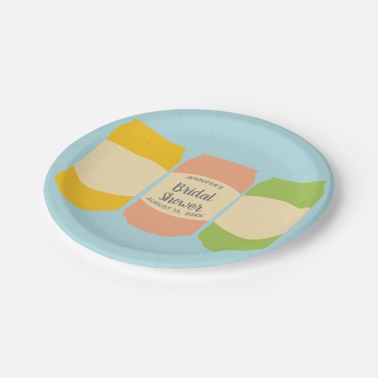 Seltzer Soda Cans Personalisiertes Brautparty Part Pappteller (Schrägansicht)