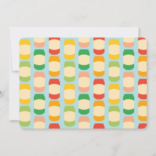 Seltzer Soda Cans Summer Birthday Party Einladung (Rückseite)