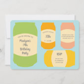 Seltzer Soda Cans Summer Birthday Party Einladung (Vorderseite)