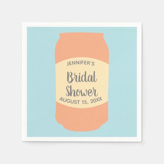 Seltzer Soda Kann Personalisiertes Brautparty Part Serviette (Vorderseite)