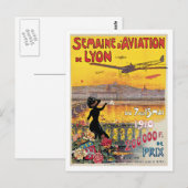 Semaine D'Aviation De Lyon France Vintage Poster Postkarte (Vorne/Hinten)