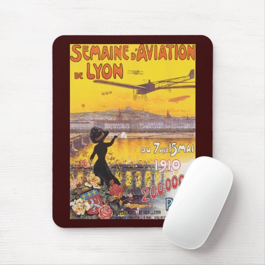Semaine d'Aviation de Lyon Mousepad (Mit Mouse)