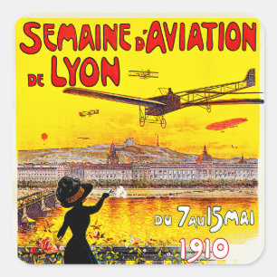 Semaine d'Aviation De Lyon Quadratischer Aufkleber