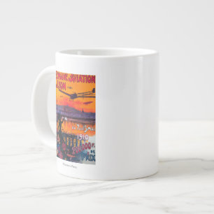 Semaine d'Aviation De Lyon Vintage Poster Jumbo-Tasse