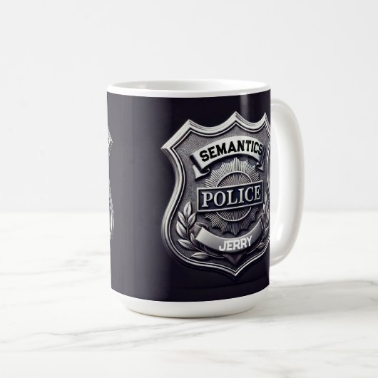 SEMANTICS Police Tasse - individuell anpassbar (VorderseiteRechts)
