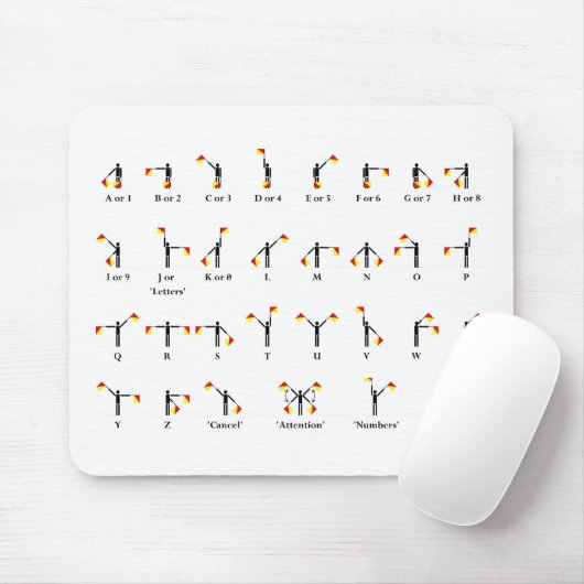 Semaphor-Flaggen-Diagramm Mousepad (Mit Mouse)