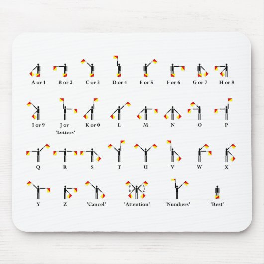 Semaphor-Flaggen-Diagramm Mousepad (Vorne)