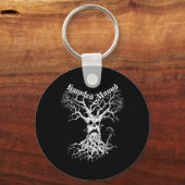 Sematary Merch. Entwerfen eines Geisterbaums. Spuk Schlüsselanhänger (Vorderseite)