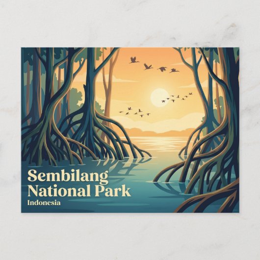 Sembilang-Nationalpark Indonesien Postkarte (Vorderseite)