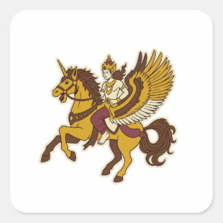 Sembrani-Pferd Quadratischer Aufkleber