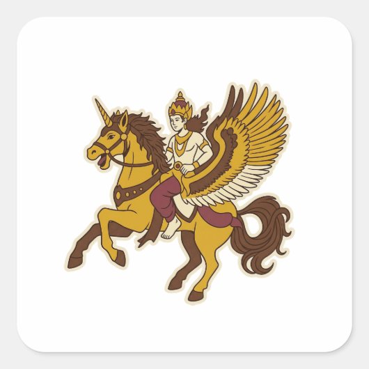 Sembrani-Pferd Quadratischer Aufkleber (Vorderseite)