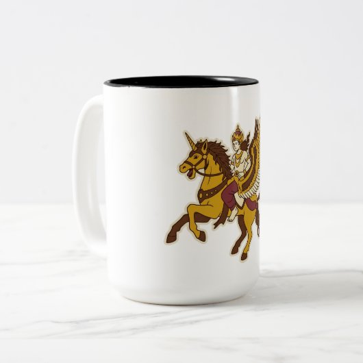 Sembrani-Pferd Zweifarbige Tasse (Vorderseite Links)