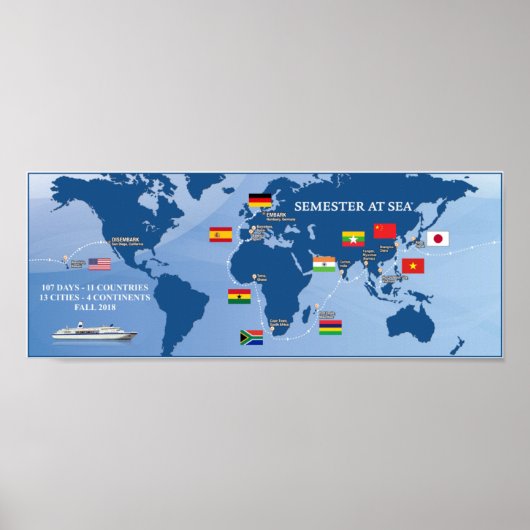 Semester At Sea Fall 2018 Poster (Vorne)