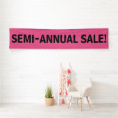 Semi Annual Sale einfaches schwarz rosa Banner-Zei Banner (Insitu)