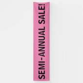 Semi Annual Sale einfaches schwarz rosa Banner-Zei Banner (Vertikal)