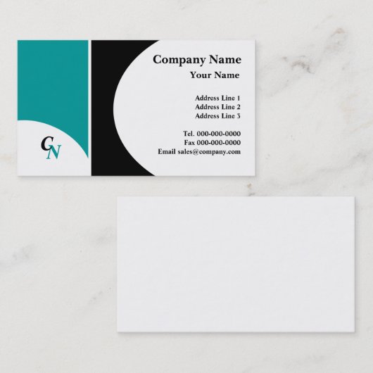 Semi Circle Monogram Visitenkarte (Vorne/Hinten)