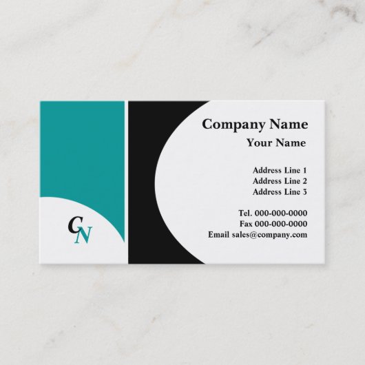 Semi Circle Monogram Visitenkarte (Vorderseite)