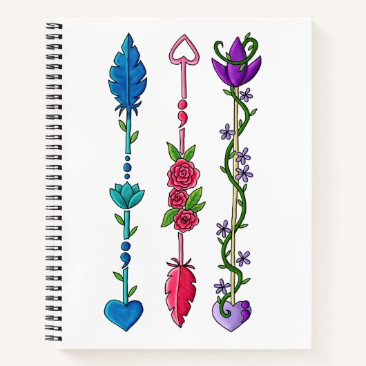 Semi Colon Arrows Notizblock (Vorderseite)