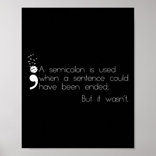 Semi Colon Definition Suizidprävention Bewusstsein Poster (Vorne)