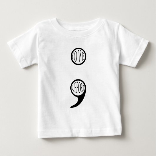 Semi Colon Liebe und Support Baby T-shirt (Vorderseite)