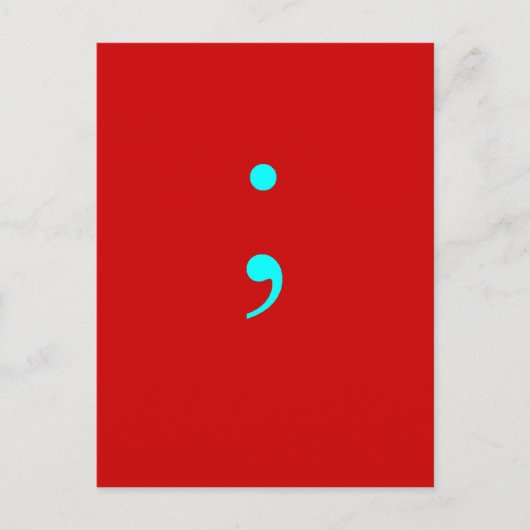 Semi Colon - Red Postkarte (Vorderseite)