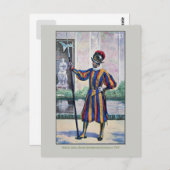 Semi-formales Kostüm der Vatikanischen Schweizeris Postkarte (Vorne/Hinten)