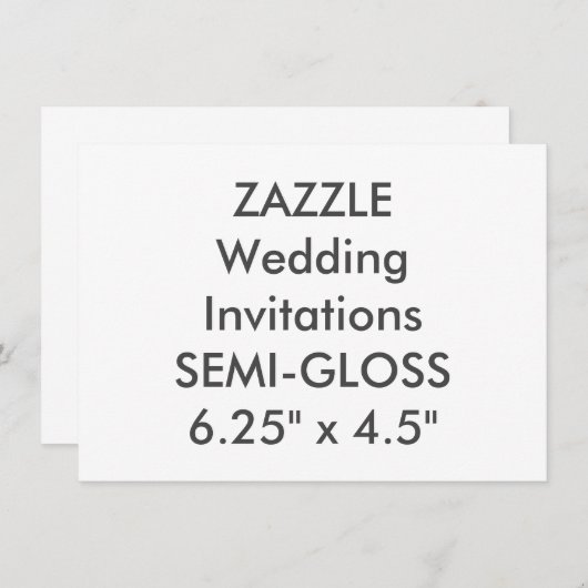 SEMI-GLOSS 110lb 6,25" x 4,5" Einladungen für Hoch (Vorne/Hinten)