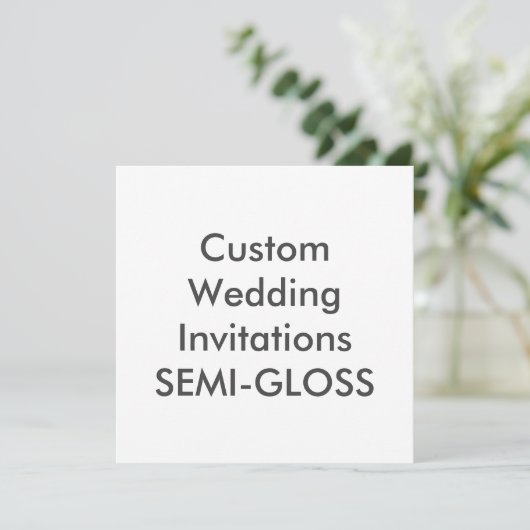 SEMI-GLOSS 5,25" Square Wedding Einladungen (Stehend Vorderseite)