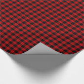 Semi Gloss Red Small Pattern Buffalo Kariert Geschenkpapier (Ecke)