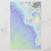Semi Transparent Abstrakt Blue Coastline Fraktal Briefpapier (Vorderseite)