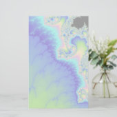 Semi Transparent Abstrakt Blue Coastline Fraktal Briefpapier (Stehend Vorderseite)