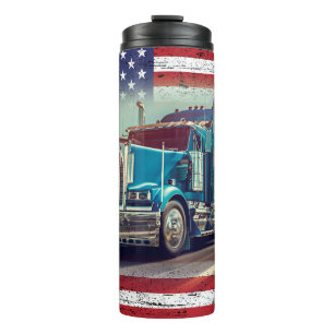 Semi Truck American Truck Driver Thermosbecher