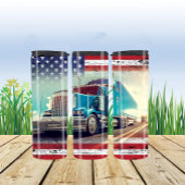 Semi Truck American Truck Driver Thermosbecher