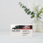Semi Truck | Amerikanische Flagge | Eagle Business Visitenkarte (Stehend Vorderseite)