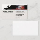 Semi Truck | Amerikanische Flagge | Eagle Business Visitenkarte (Vorne/Hinten)