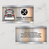 Semi Truck | Bauwerkzeuge Visitenkarte (Vorne/Hinten)