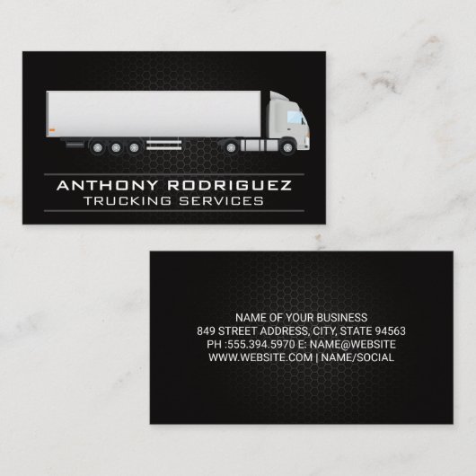 Semi Truck | Beförderungsleistungen Visitenkarte (Vorne/Hinten)